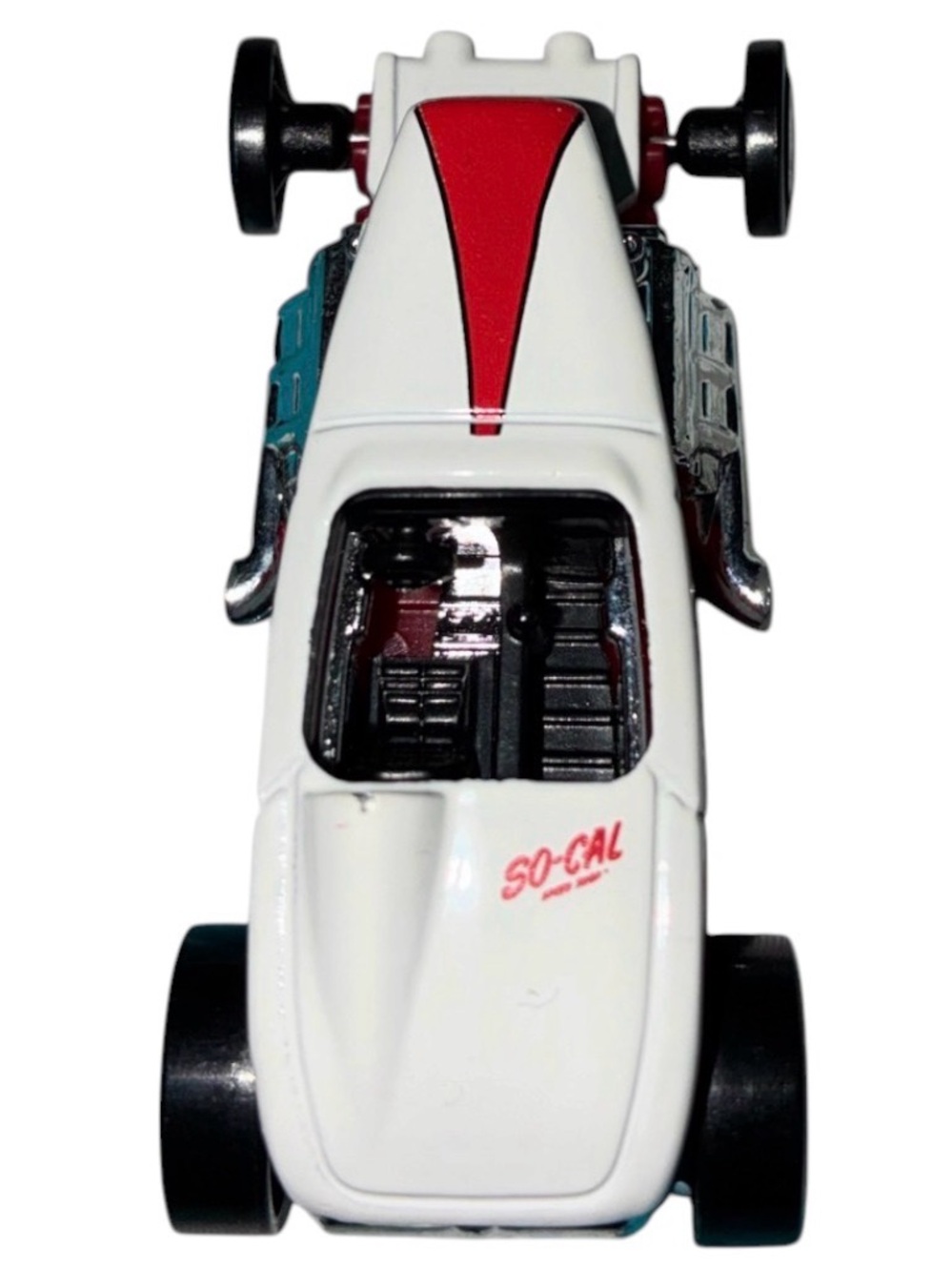 Hot Wheels So-Cal White & Red Kids Toy Dragster Car